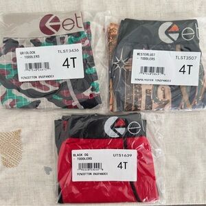 Ethika Kids 4T Underwear Set - Red, Black, Green